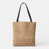 Brauner Jutebeutel: Texturierter Stoffhintergrund Tasche (Rückseite)