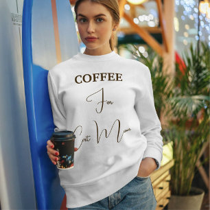 Brauner Kaffeeschriftzug Katze Mama Benutzerdefini Sweatshirt