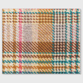 Brauner karierter Stoff mit farbigen Fäden. Scott Geschenkpapier (Flach)