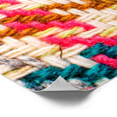 Brauner karierter Stoff mit farbigen Fäden. Scott Poster (Ecke)