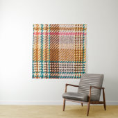Brauner karierter Stoff mit farbigen Fäden. Scott Wandteppich (Beispiel (Horizontal))