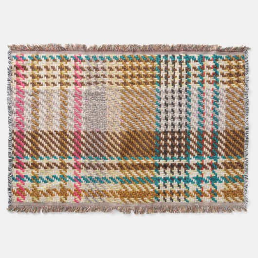 Brauner karierter Stoff, Schottische Wolle. Decke (Vorderseite)