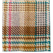 Brauner karierter Stoff, Schottische Wolle. Duschvorhang (Vorderseite)