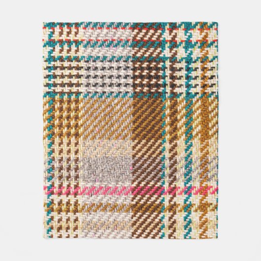 Brauner karierter Stoff, Schottische Wolle. Fleecedecke (Vorderseite)