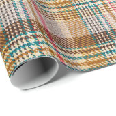 Brauner karierter Stoff, Schottische Wolle. Geschenkpapier (Rolleneckpunkt)