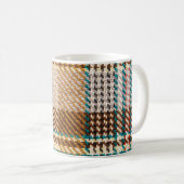 Brauner karierter Stoff, Schottische Wolle. Kaffeetasse (VorderseiteRechts)