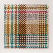 Brauner karierter Stoff, Schottische Wolle. Puzzle (Horizontal)
