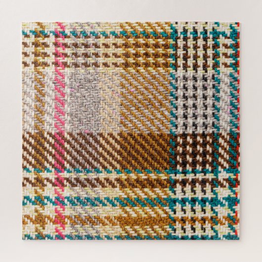 Brauner karierter Stoff, Schottische Wolle. Puzzle (Vertikal)