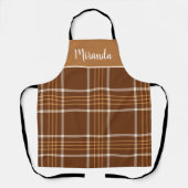 Brauner Karierter Tartan Schachbrettmuster individ Schürze (Vorderseite)