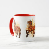 Brauner Karussellpferd-Becher Tasse (Vorderseite Links)