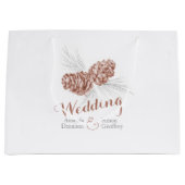 Brauner Kiefernkegel zeichnend Hochzeit große Gesc Geschenktüte (Vorderseite)