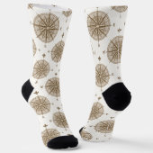 Brauner Kompass und Text Socken (Gewinkelt)
