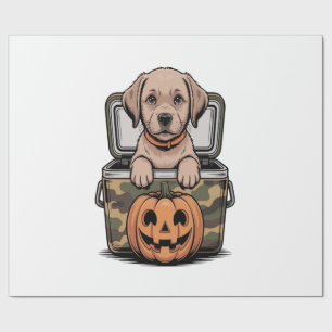 Brauner Lab-Hund Halloween Gruselig Geschenkpapier