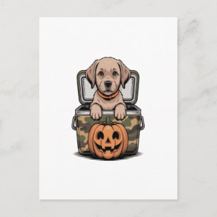 Brauner Labrado Hund Halloween Gruselig Postkarte