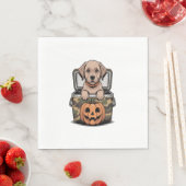Brauner Labrado Hund Halloween Gruselig Serviette (Beispiel)