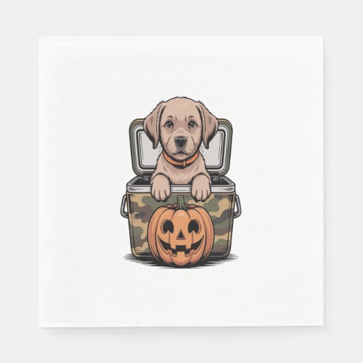 Brauner Labrado Hund Halloween Gruselig Serviette (Vorderseite)