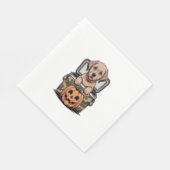 Brauner Labrado Hund Halloween Gruselig Serviette (Ecke)