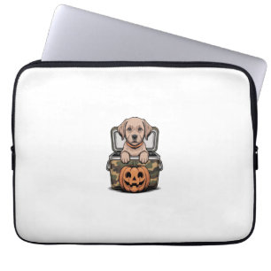 Brauner Labradoodle-Hund Halloween Gruselig Laptopschutzhülle