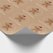 Brauner Lebkuchen-Weihnachtskeks mit Text Geschenkpapier (Ecke)