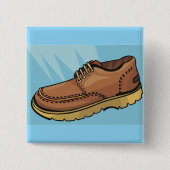 Brauner Lederschuh Retro-Arbeitsstiefel Button (Vorderseite)