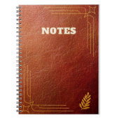 brauner Lederstil Notizblock (Vorderseite)