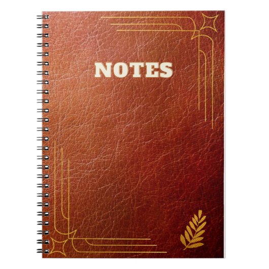 brauner Lederstil Notizblock (Vorderseite)