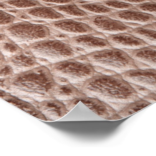 Brauner Lederuntergrund nah Makroski Poster (Ecke)