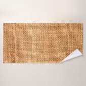 Brauner Leinenuntergrund oder Sacktuch Badehandtuch (Badehandtuch)