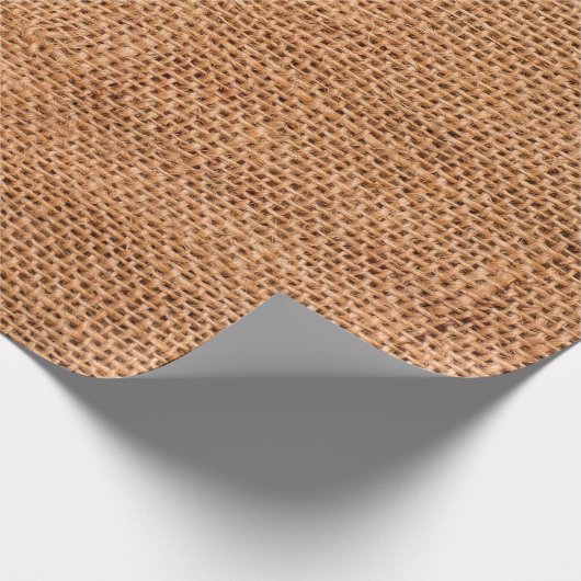 Brauner Leinenuntergrund oder Sacktuch Geschenkpapier (Ecke)