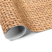 Brauner Leinenuntergrund oder Sacktuch Geschenkpapier (Rolleneckpunkt)