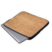 Brauner Leinenuntergrund oder Sacktuch Laptopschutzhülle (Vorne Knopf)