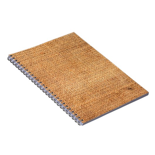 Brauner Leinenuntergrund oder Sacktuch Notizblock (Rechte Seite)