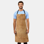 Brauner Leinenuntergrund oder Sacktuch Schürze (Getragen)