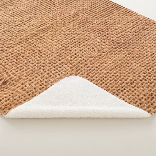 Brauner Leinenuntergrund oder Sacktuch Sherpadecke (3/4)
