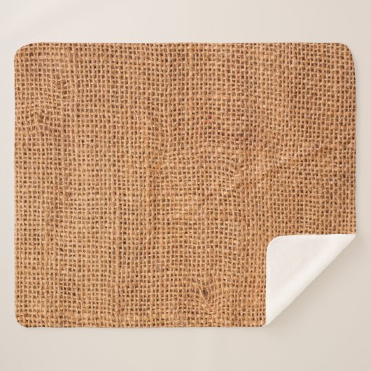 Brauner Leinenuntergrund oder Sacktuch Sherpadecke (Vorderseite (Horizontal))