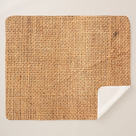 Brauner Leinenuntergrund oder Sacktuch Sherpadecke (Vorderseite (Horizontal))