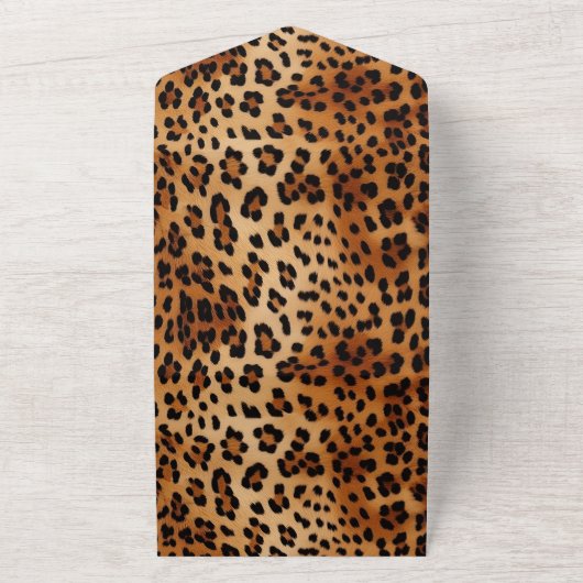 Brauner Leopard All In One Einladung (Außenbereich)