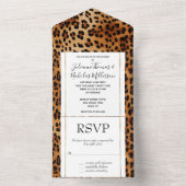 Brauner Leopard All In One Einladung (Innen Boden)