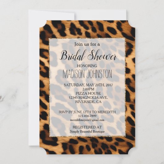 Brauner Leopard Einladung (Vorderseite)