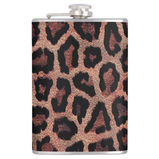 Brauner Leopard Flachmann (Vorderseite)