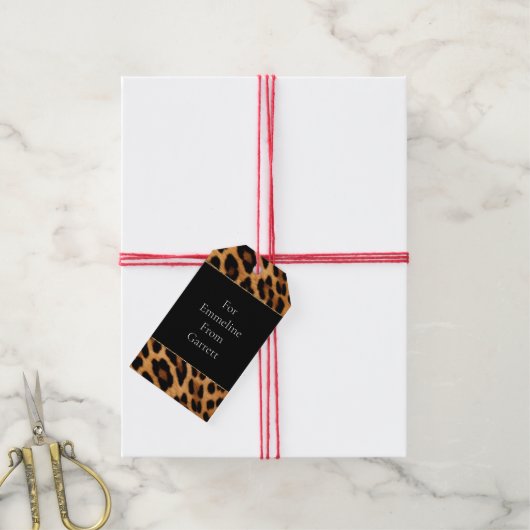Brauner Leopard Geschenkanhänger (Mit Garn)