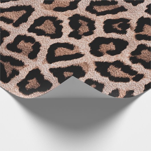 Brauner Leopard Geschenkpapier (Ecke)
