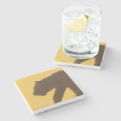 Brauner Leopard Gold Steinuntersetzer (Seitenansicht)