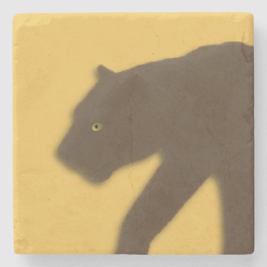 Brauner Leopard Gold Steinuntersetzer (Vorderseite)