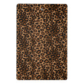 Brauner Leopard Hautmuster und roter Glitzer Mini Klemmbrett (Rückseite)