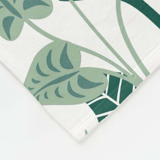 Brauner Leopard in tropischen, üppigen Dschungel-B Fleecedecke (Ecke)