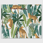 Brauner Leopard in tropischen, üppigen Dschungel-B Geschenkpapier (Flach)