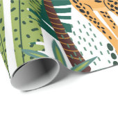 Brauner Leopard in tropischen, üppigen Dschungel-B Geschenkpapier (Rolleneckpunkt)