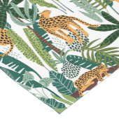 Brauner Leopard in tropischen, üppigen Dschungel-B Kurzer Tischläufer (Ecke)