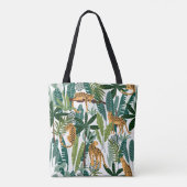 Brauner Leopard in tropischen, üppigen Dschungel-B Tasche (Rückseite)